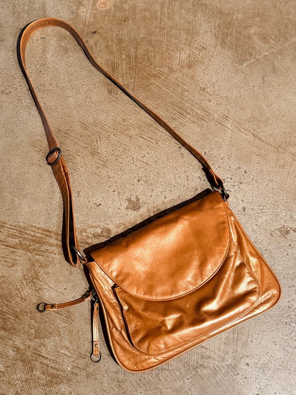 Latico Leather Metallic Messenger Bag